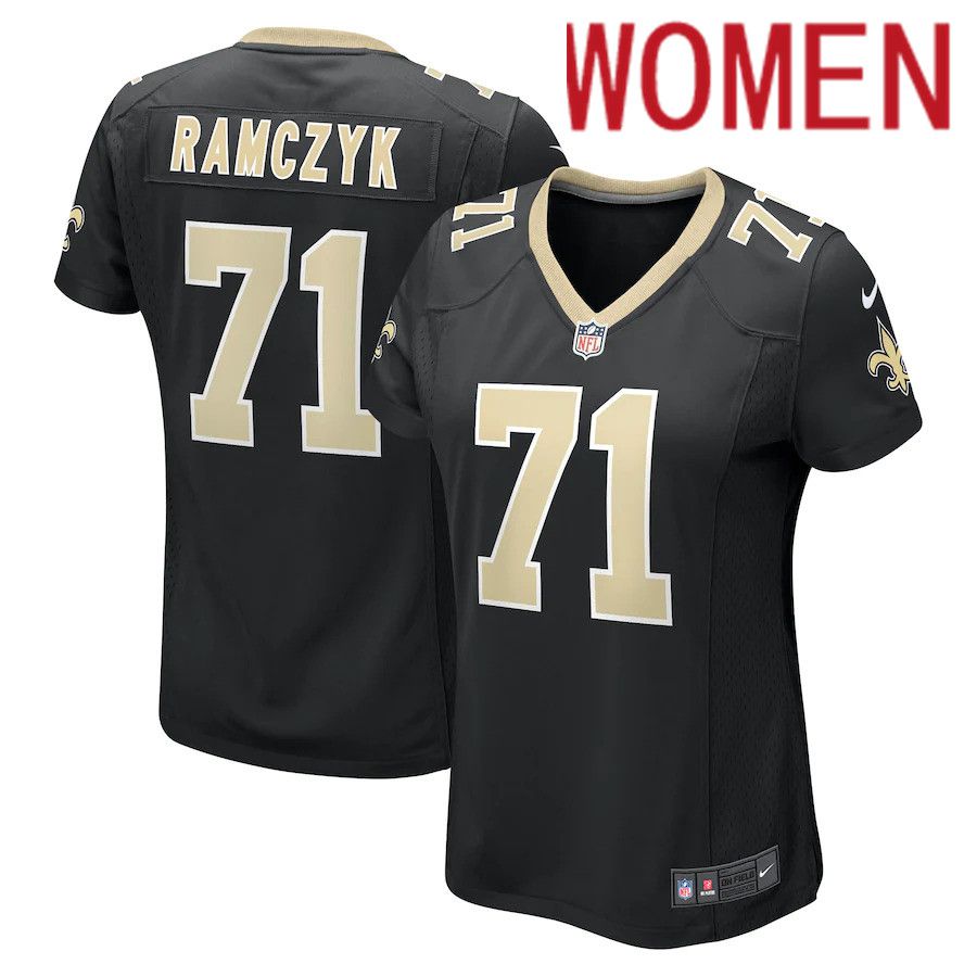 Women New Orleans Saints #71 Ryan Ramczyk Nike Black Game NFL Jersey->women nfl jersey->Women Jersey